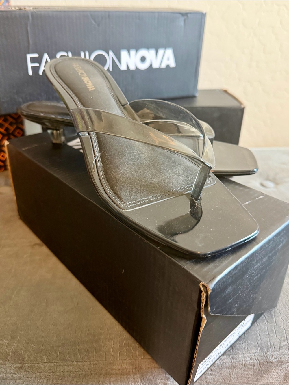 Fashion Nova Smoke Jelly kitten Heels